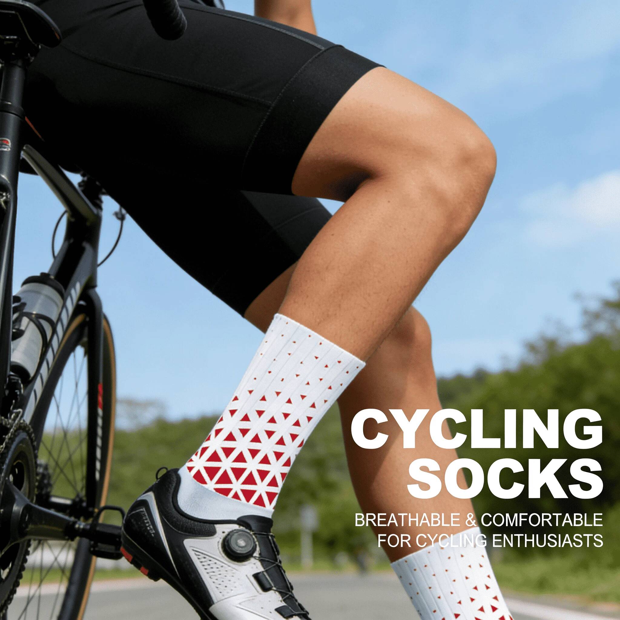 Cycling High Gear - جوارب ركوب الدراجات الاحترافية المضادة للانزلاق