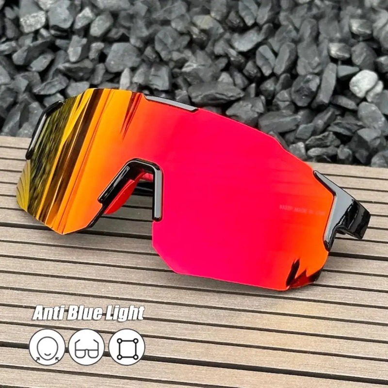 Cycling Glasses - نظارات شمسية مربعة للدراجات الهوائية بإطار