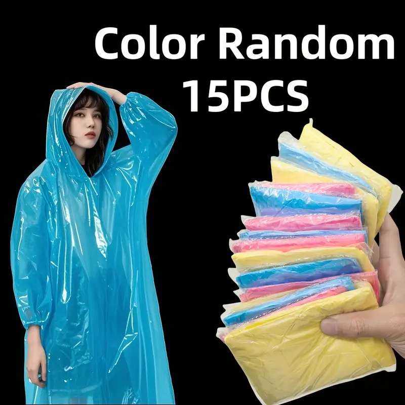 Cycling Gear For Rain - 15/30 قطعة من معطف المطر الشفاف