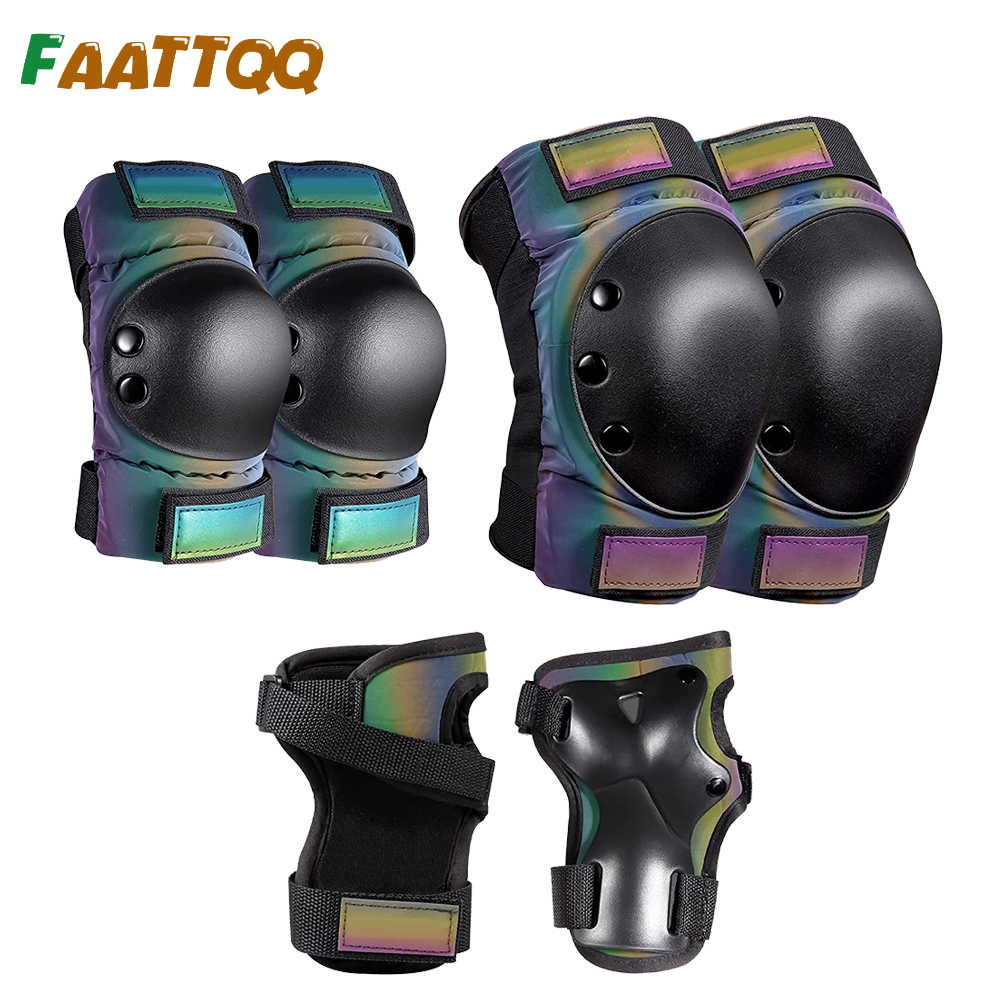 Youth Cycling Gear - واقيات الركبة والكوع والمعصم للبالغين/الأطفال/الشباب، معدات