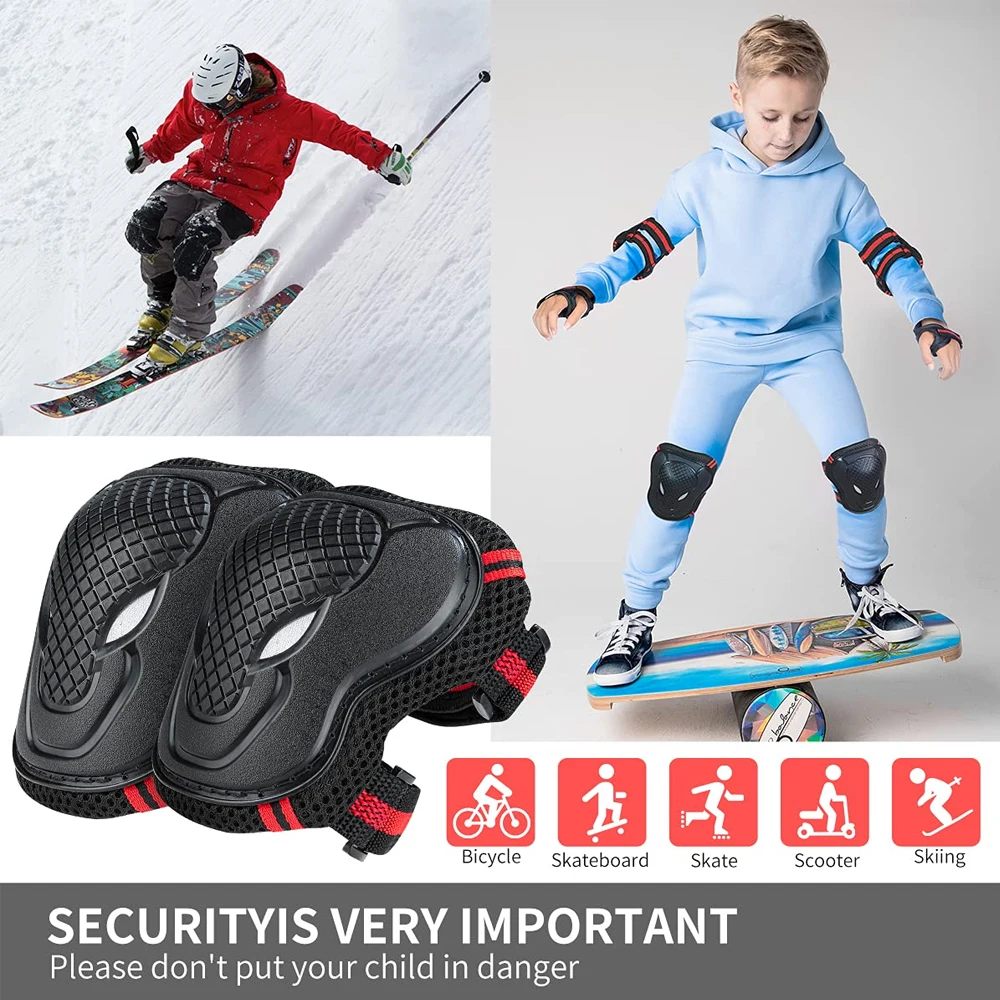 Youth Cycling Gear - 6 قطعة منصات الركبة للشباب/الأطفال وسادات