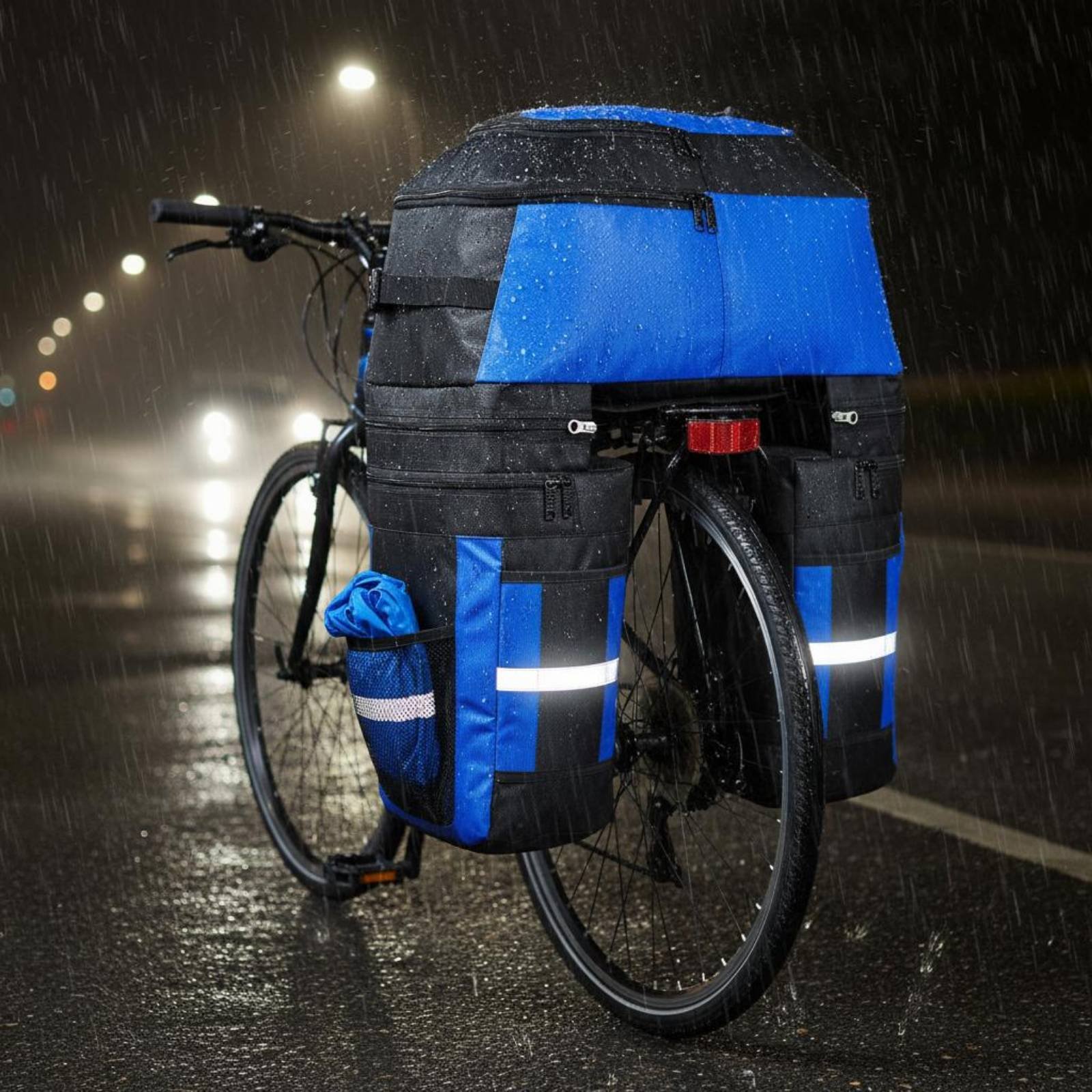 Cycling Gear For Rain - حقيبة خلفية للدراجة مع غطاء مقاوم