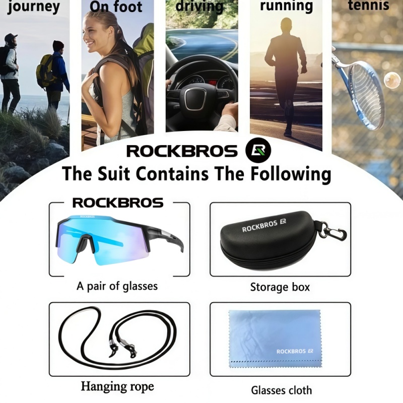 نظارات ركوب الدراجات من ROCKBR - مراجعة Cycling Gear Material وسعره