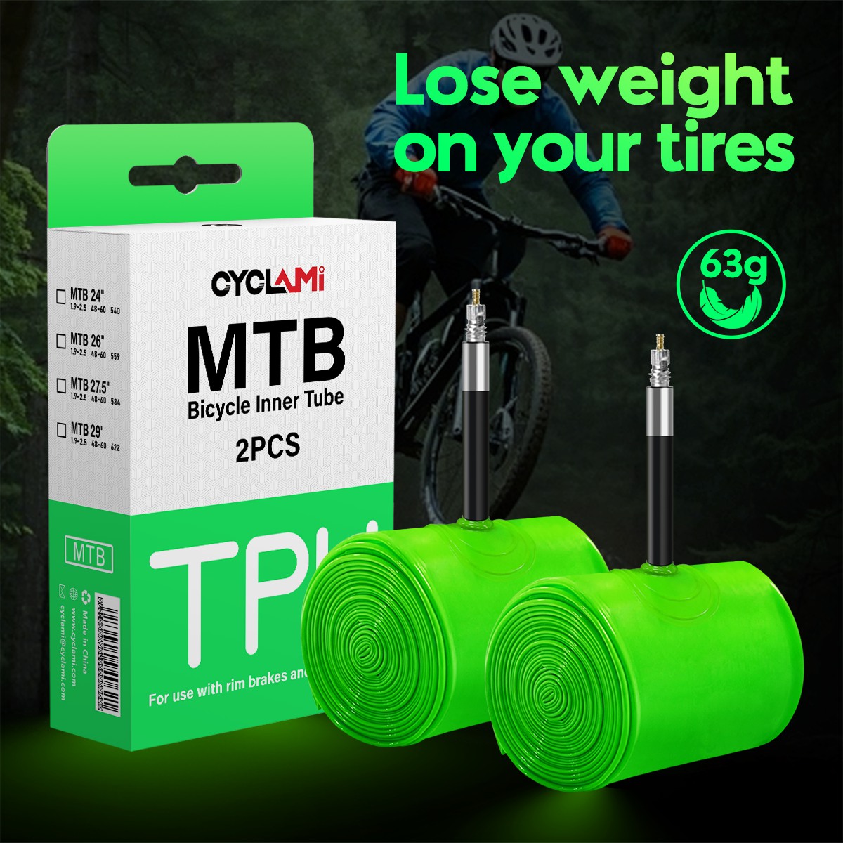 CYCLAMI خفيفة الدراجة الأنبوب  - مراجعة Cycling Gear Material وسعره