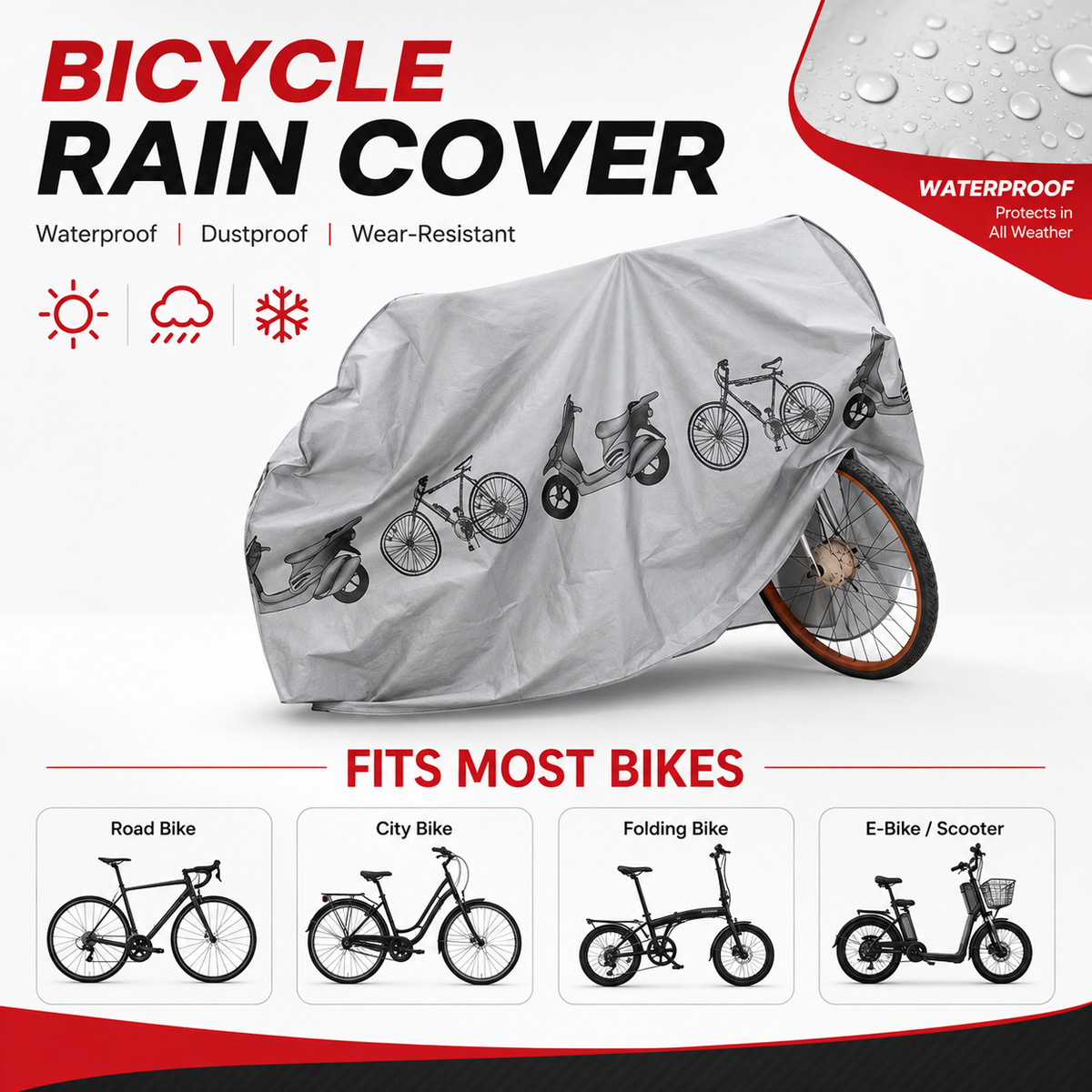 غطاء دراجة هوائية عالمي مقاوم  - مراجعة Cycling Gear For Rain وسعره