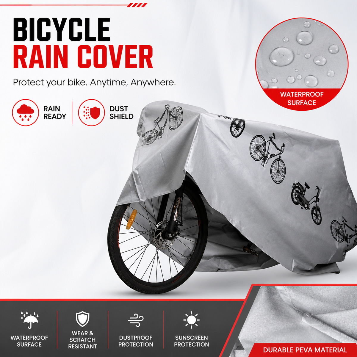 غطاء دراجة هوائية عالمي مقاوم  - مراجعة Cycling Gear For Rain وسعره