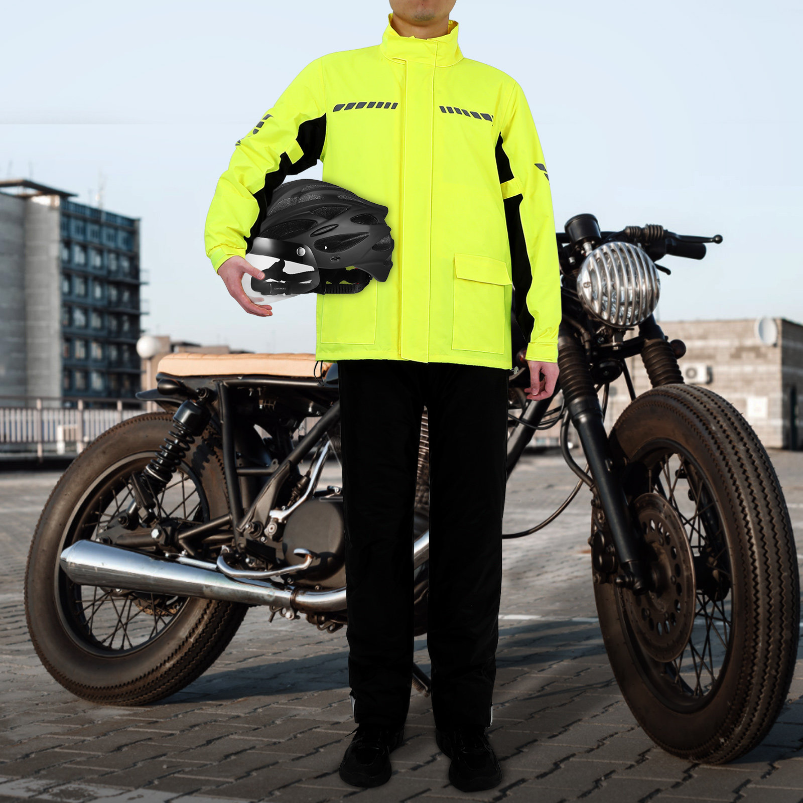 طقم ملابس واقية من المطر للرجا - مراجعة Cycling Gear For Rain وسعره