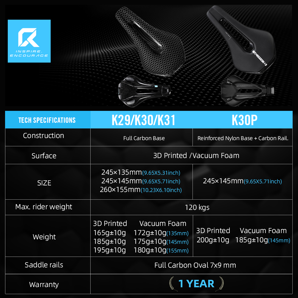 مقعد دراجة RYET ثلاثي الأبعاد  - مراجعة Carbon Fiber Saddle وسعره