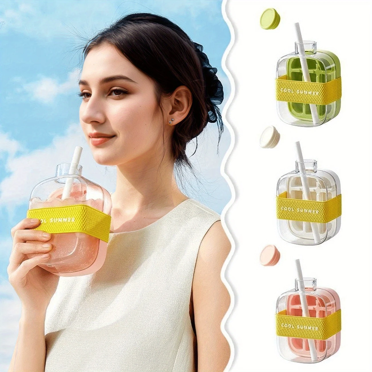 كوب تبريد 2 في 1 مع قالب ثلج،  - مراجعة Water Bottle Holder وسعره